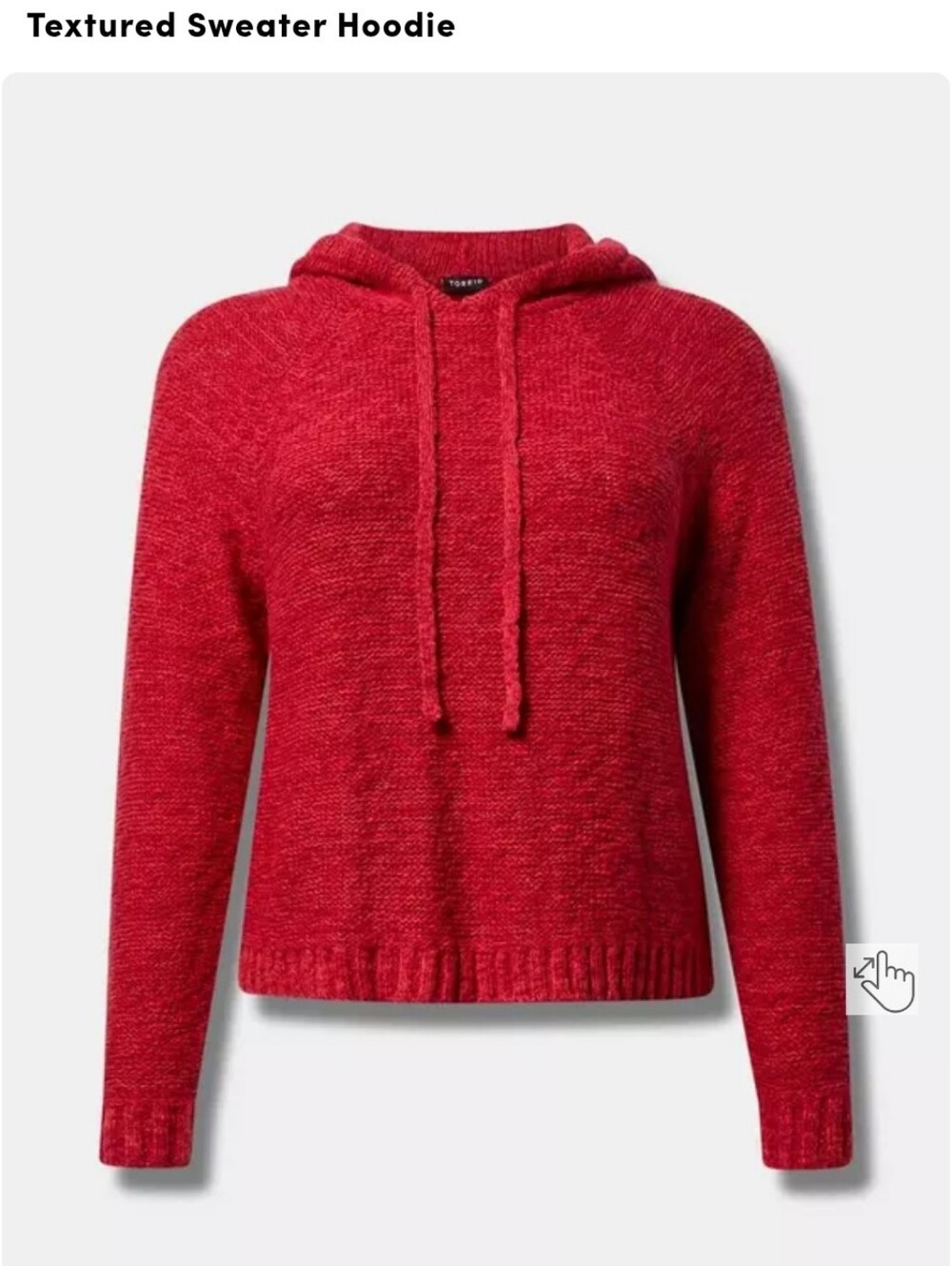 Textured Red Sweater Hoodie - Women